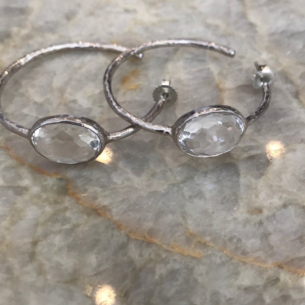 Ippolita rock candy silver hoop earrings